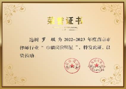 2022-2023年度南京市律师行业“巾帼岗位明星”